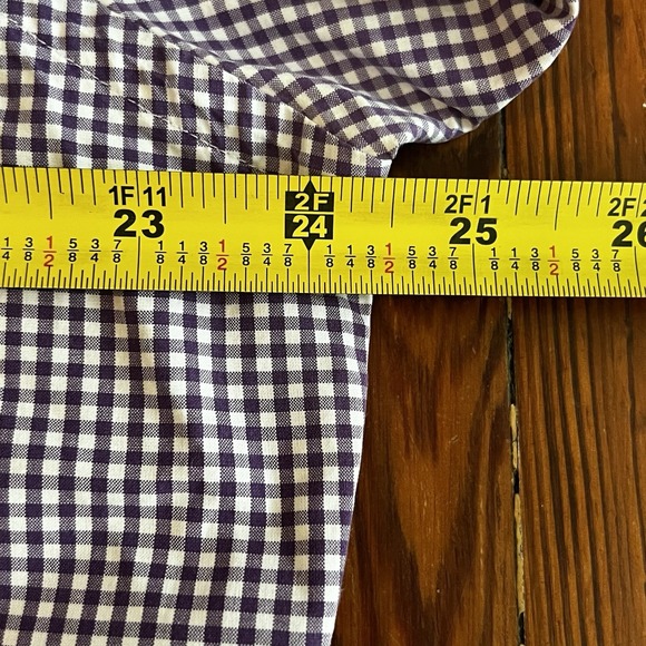 Ralph Lauren Custom Fit Purple Gingham Button-Down‎ Shirt XL Long Sleeve - Picture 9 of 12